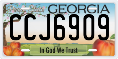 GA license plate CCJ6909