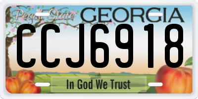 GA license plate CCJ6918