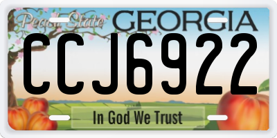 GA license plate CCJ6922
