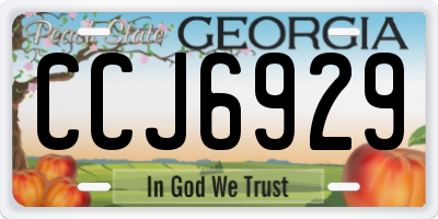GA license plate CCJ6929