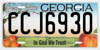 GA license plate CCJ6930