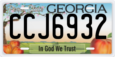 GA license plate CCJ6932