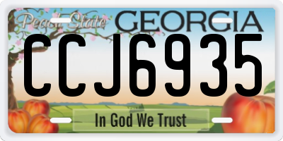 GA license plate CCJ6935