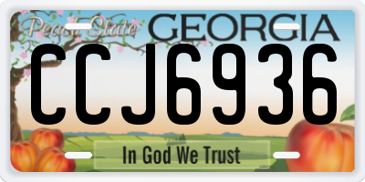 GA license plate CCJ6936