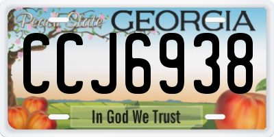GA license plate CCJ6938