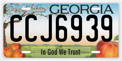 GA license plate CCJ6939