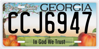 GA license plate CCJ6947