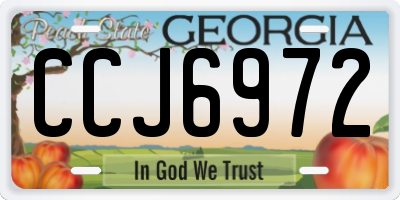 GA license plate CCJ6972