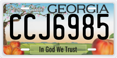 GA license plate CCJ6985