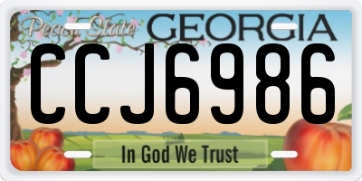 GA license plate CCJ6986