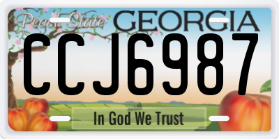 GA license plate CCJ6987