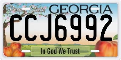 GA license plate CCJ6992