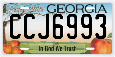 GA license plate CCJ6993