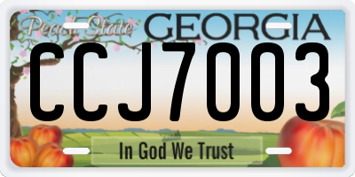 GA license plate CCJ7003