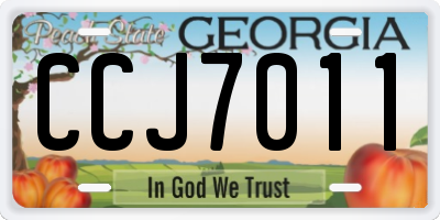 GA license plate CCJ7011