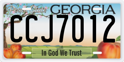 GA license plate CCJ7012