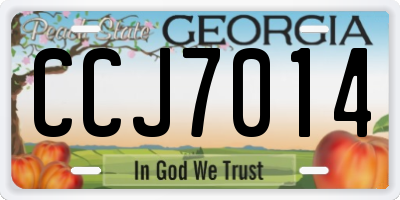 GA license plate CCJ7014