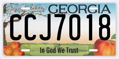 GA license plate CCJ7018