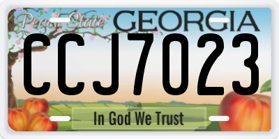 GA license plate CCJ7023