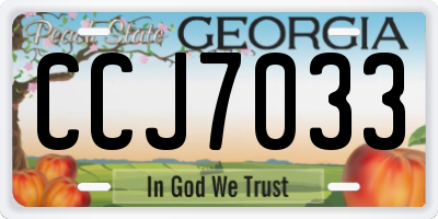 GA license plate CCJ7033
