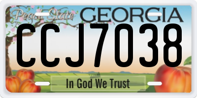 GA license plate CCJ7038