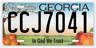 GA license plate CCJ7041