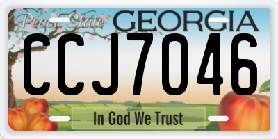 GA license plate CCJ7046