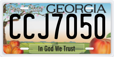 GA license plate CCJ7050