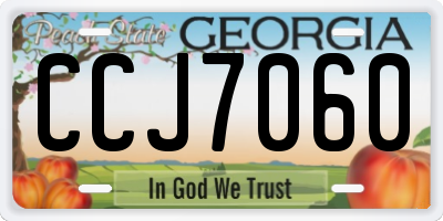 GA license plate CCJ7060