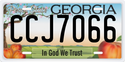 GA license plate CCJ7066