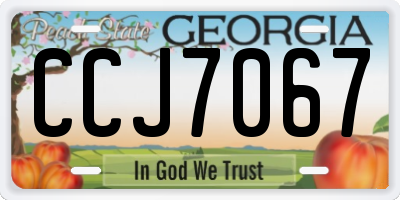 GA license plate CCJ7067
