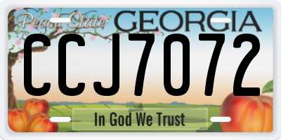 GA license plate CCJ7072