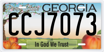 GA license plate CCJ7073
