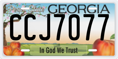 GA license plate CCJ7077