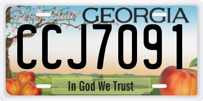 GA license plate CCJ7091