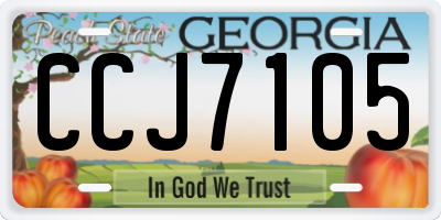 GA license plate CCJ7105