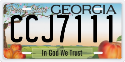 GA license plate CCJ7111