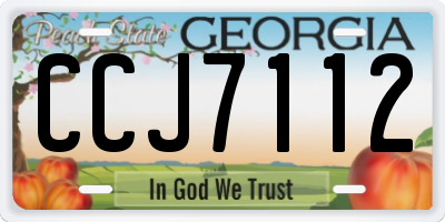 GA license plate CCJ7112