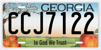 GA license plate CCJ7122
