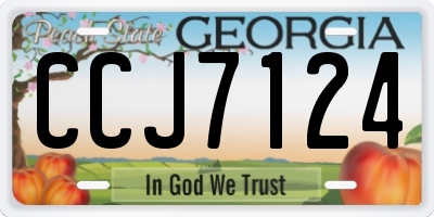 GA license plate CCJ7124