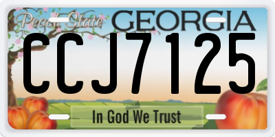 GA license plate CCJ7125