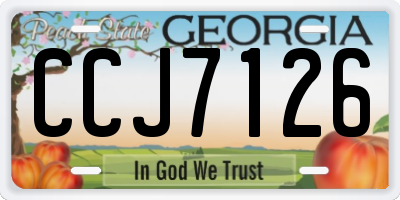 GA license plate CCJ7126