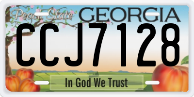 GA license plate CCJ7128