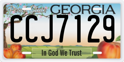 GA license plate CCJ7129