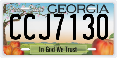 GA license plate CCJ7130