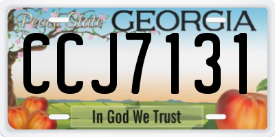 GA license plate CCJ7131