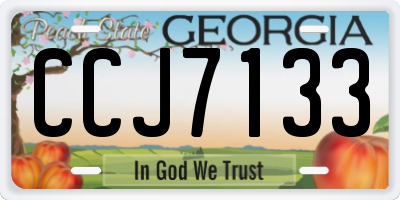 GA license plate CCJ7133
