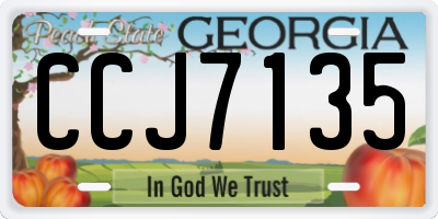 GA license plate CCJ7135