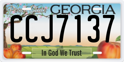 GA license plate CCJ7137