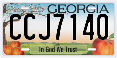 GA license plate CCJ7140